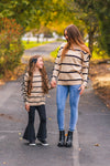 Mom & Me - Striped Bow Sweater & Denim Pant Set