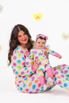 Mom & Me - White Candy Heart Pajamas