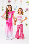 "Sassy Little Bunny" Pink Sequin Bell Bottom Set | Sparkle in Pink