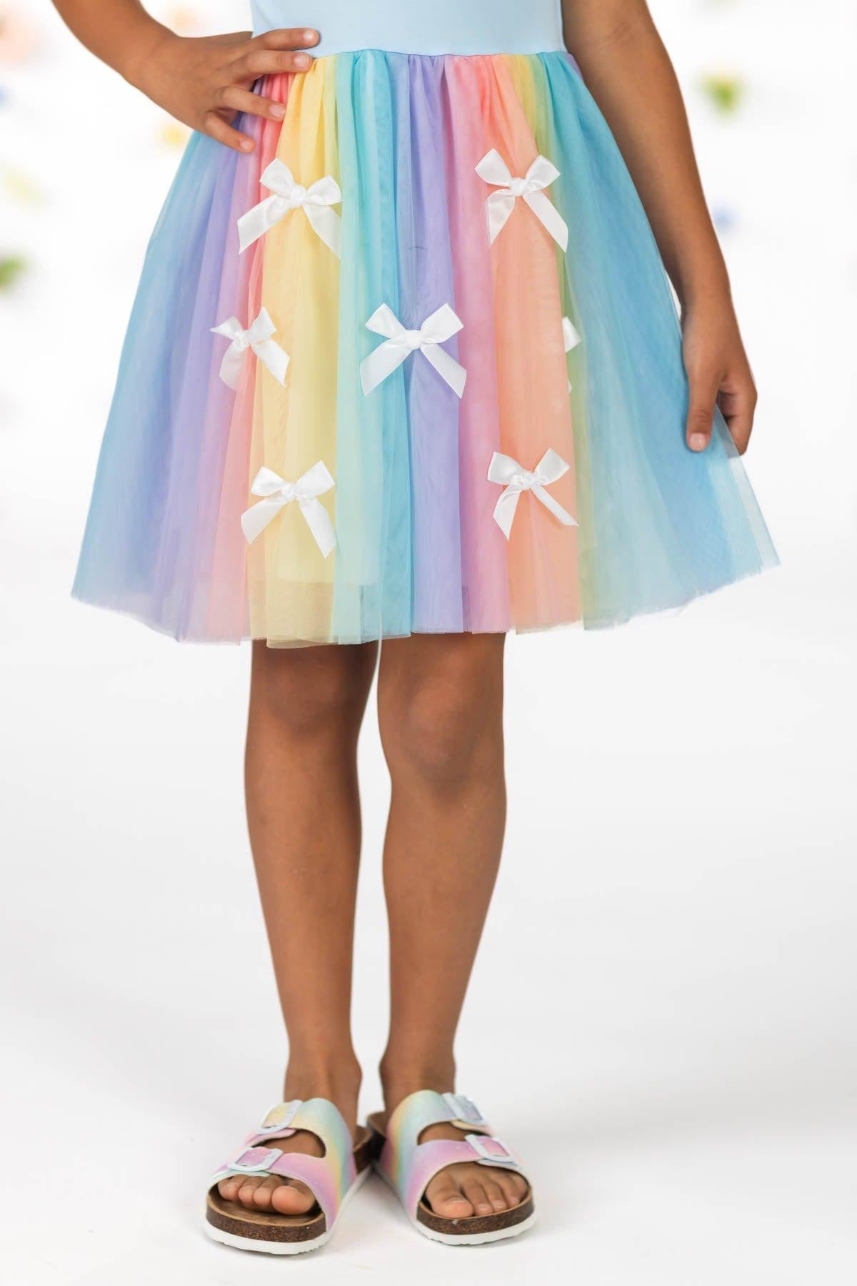 Pastel Rainbow Tulle Dress | Girls' Spring & Summer Clothing – Sparkle ...