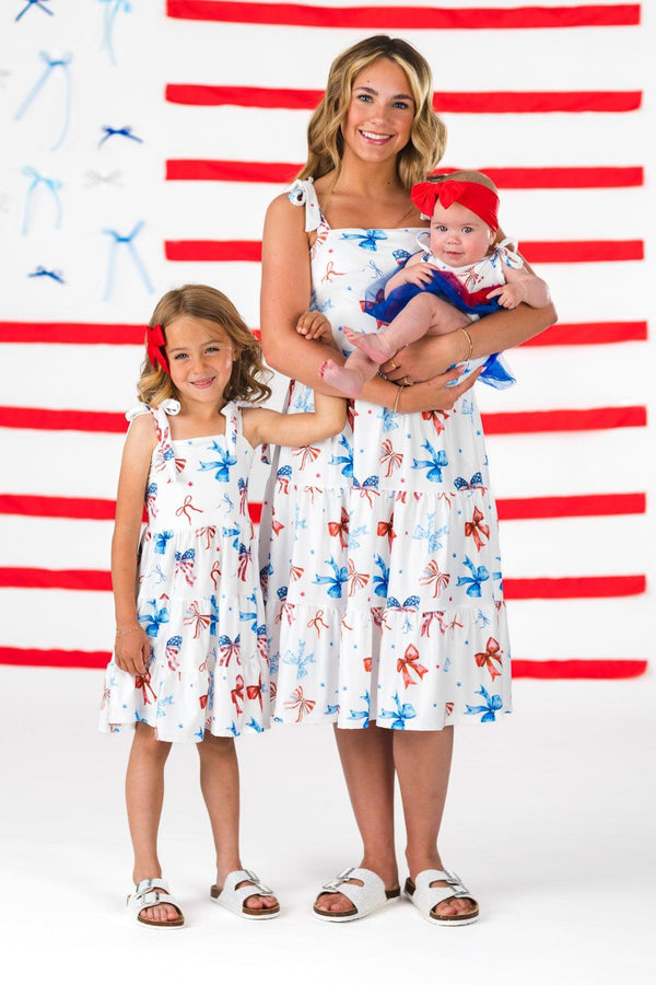 Mom & Me - Red White & Blue Bow Dress | Sparkle in Pink
