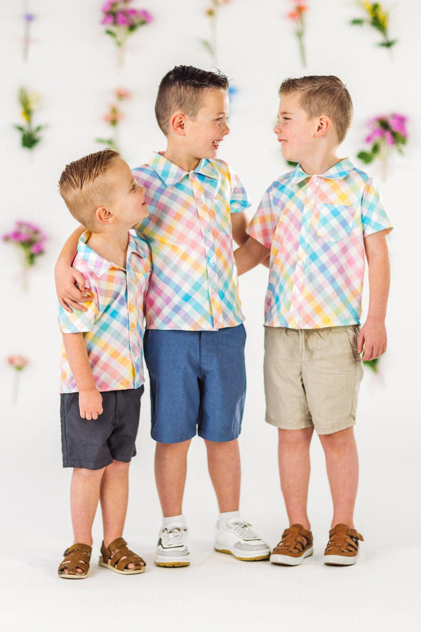 Pastel Plaid Button Down | Sparkle in Pink