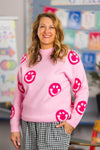 Mom & Me - Pink Smiley Face Sweater