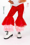 "Candy Cane Cutie" Sequin Bow Bell Bottom Set