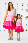 Mom & Me - Pink Tiered Tank Dress | Sparkle in Pink