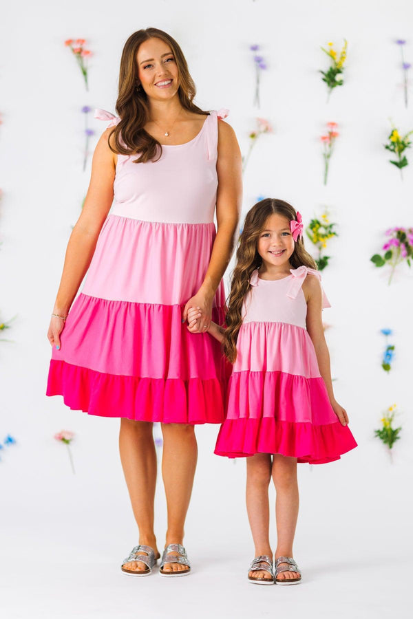 Mom & Me - Pink Tiered Tank Dress | Sparkle in Pink