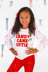 "Candy Cane Cutie" Sequin Bow Bell Bottom Set