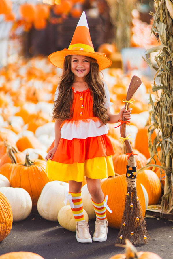 Candy Corn Witch Costume - 2 Piece Set | Sparkle in Pink