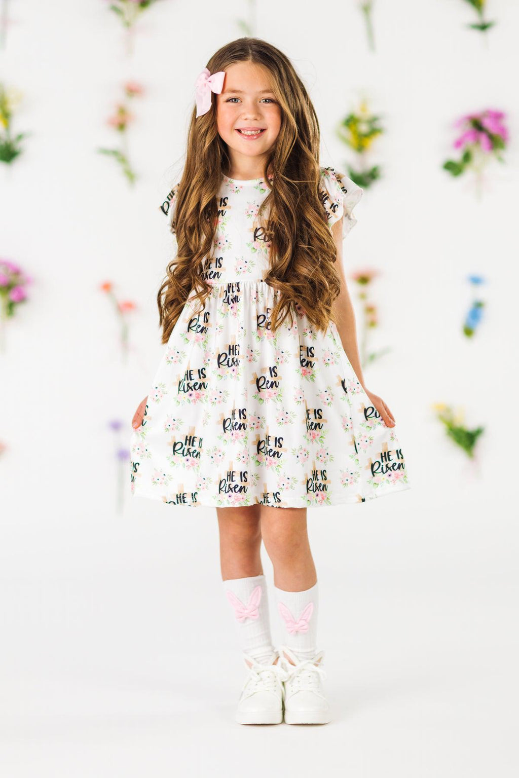 "He Is Risen" Floral Dress | Sparkle in Pink