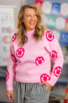 Mom & Me - Pink Smiley Face Sweater
