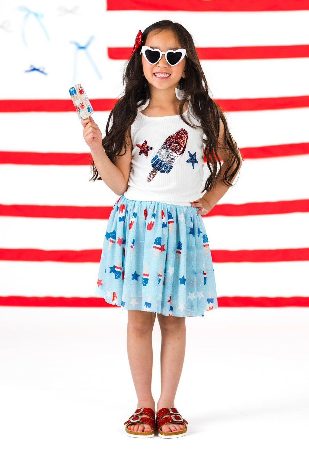 Patriotic Popsicle Tulle Skirt Set | Sparkle in Pink