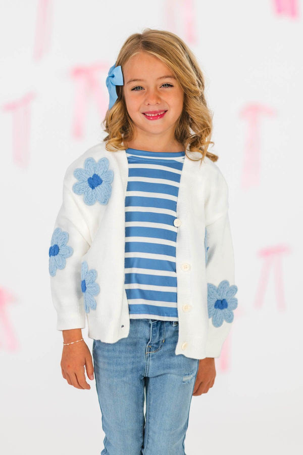 Mom & Me - Blue Flower Sweater Set