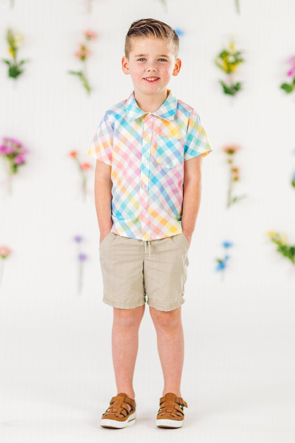 Pastel Plaid Button Down | Sparkle in Pink