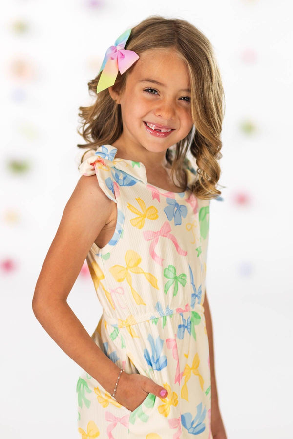 Pastel Bows Romper | Sparkle in Pink