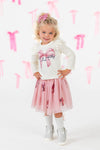 "She Is Worthy" Sequin Bow Tutu Skirt Set
