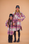 Mom & Me - Pink Plaid Long Flannel Shacket | Sparkle in Pink