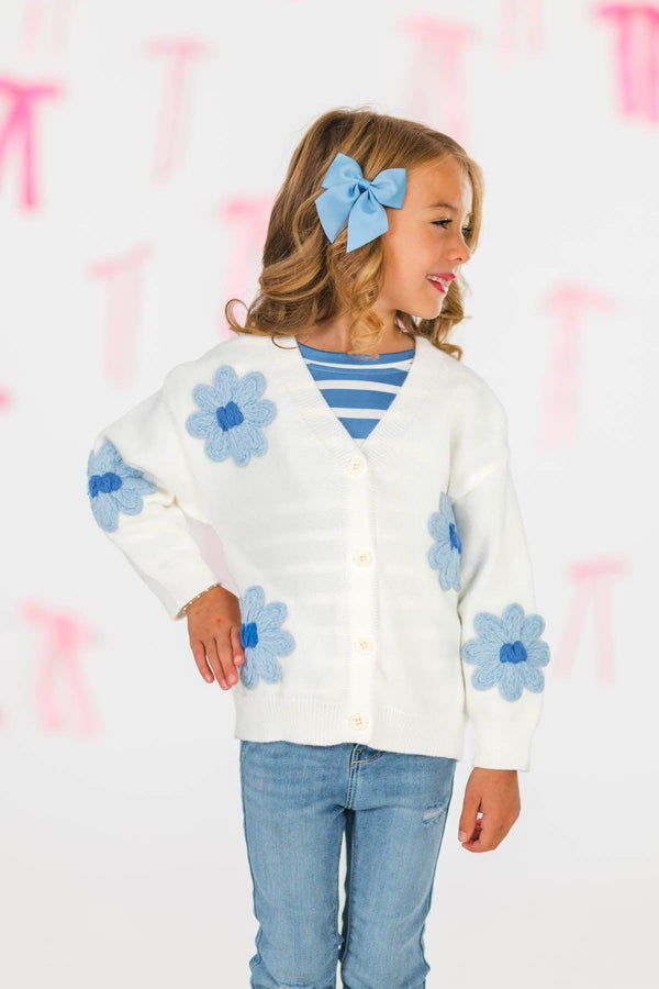 Mom & Me - Blue Flower Sweater Set