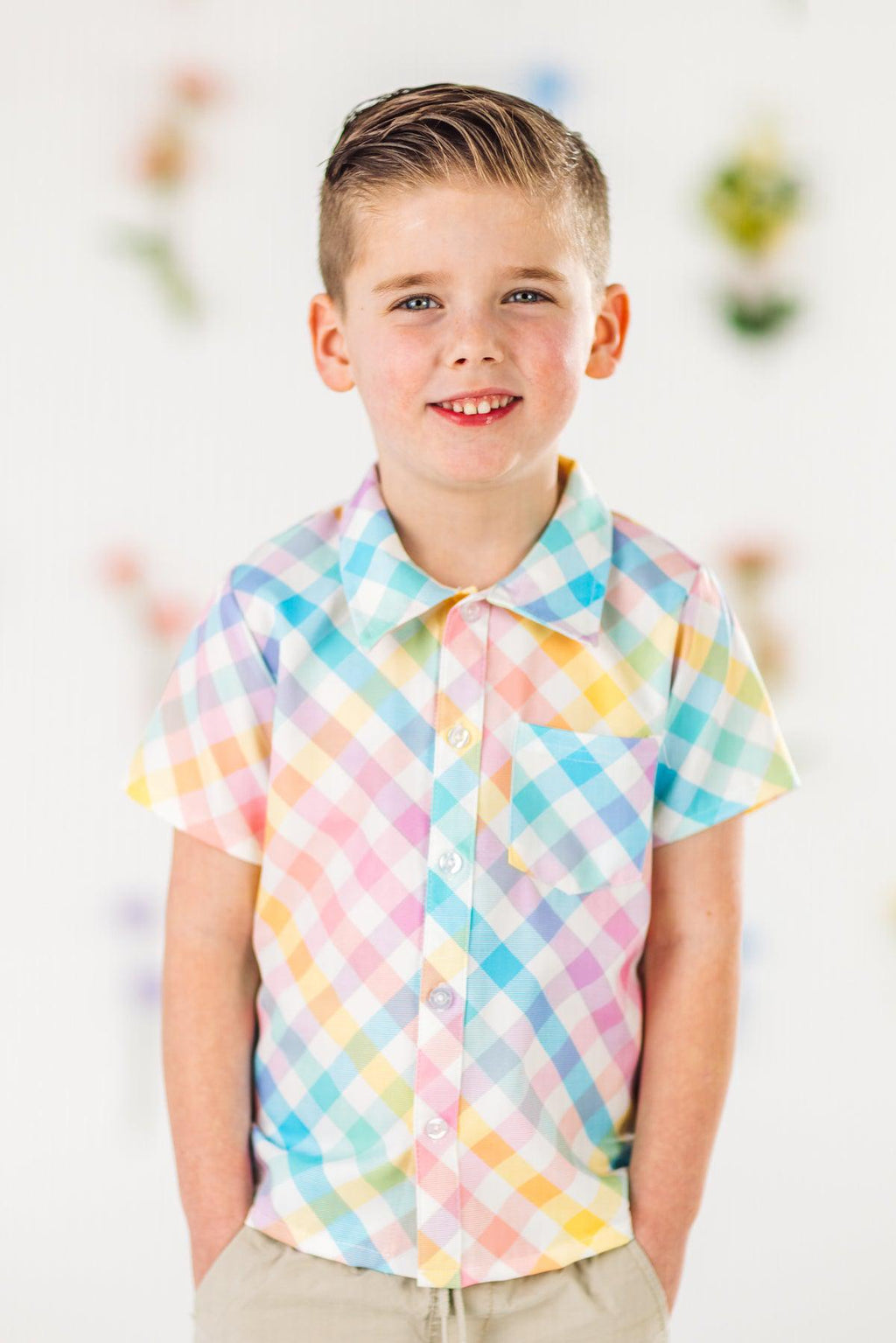 Pastel Plaid Button Down | Sparkle in Pink