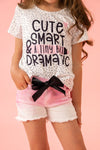 "Cute, Smart & A Tiny Bit Dramatic" Denim Short Set | Sparkle in Pink
