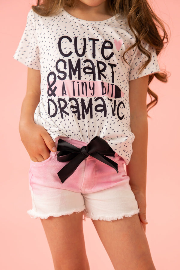 "Cute, Smart & A Tiny Bit Dramatic" Denim Short Set | Sparkle in Pink