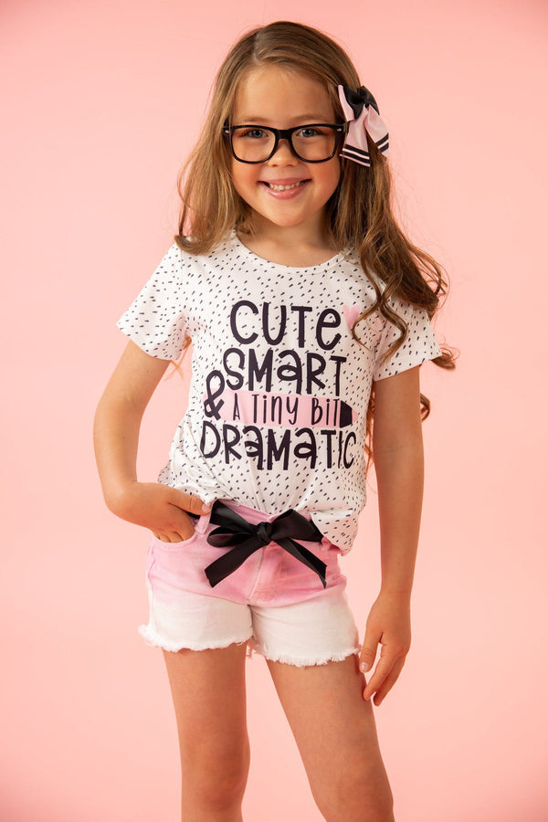 "Cute, Smart & A Tiny Bit Dramatic" Denim Short Set | Sparkle in Pink