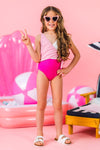 Mom & Me - Pink & White One Piece Swimsuit | Sparkle in Pink