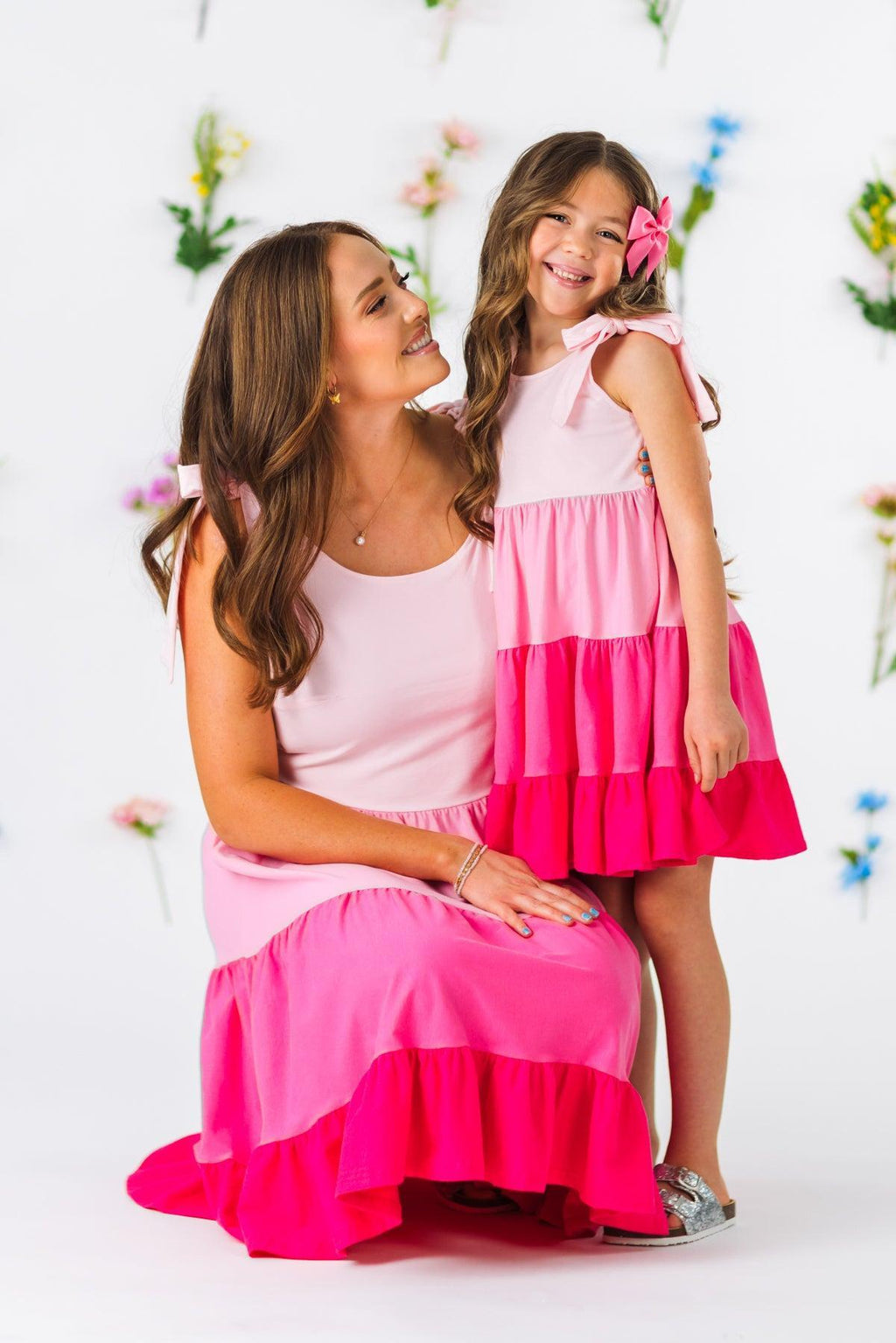 Mom & Me - Pink Tiered Tank Dress | Sparkle in Pink