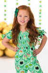 "Lucky" Green Bell Bottom Jumpsuit | Sparkle in Pink