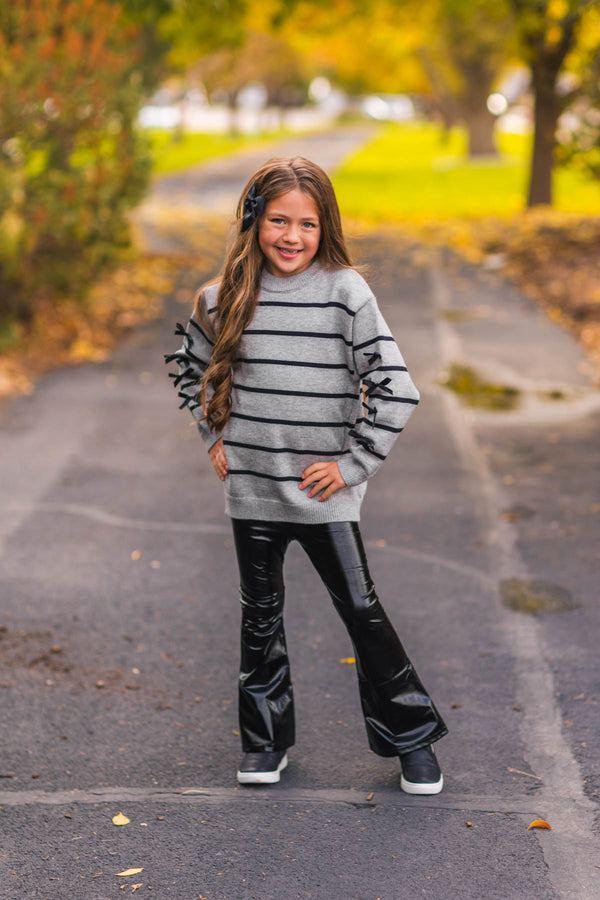 Mom & Me - Gray Striped Sweater & Pant Set