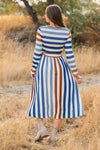 Mom & Me - Blue & White Striped Dress | Sparkle in Pink