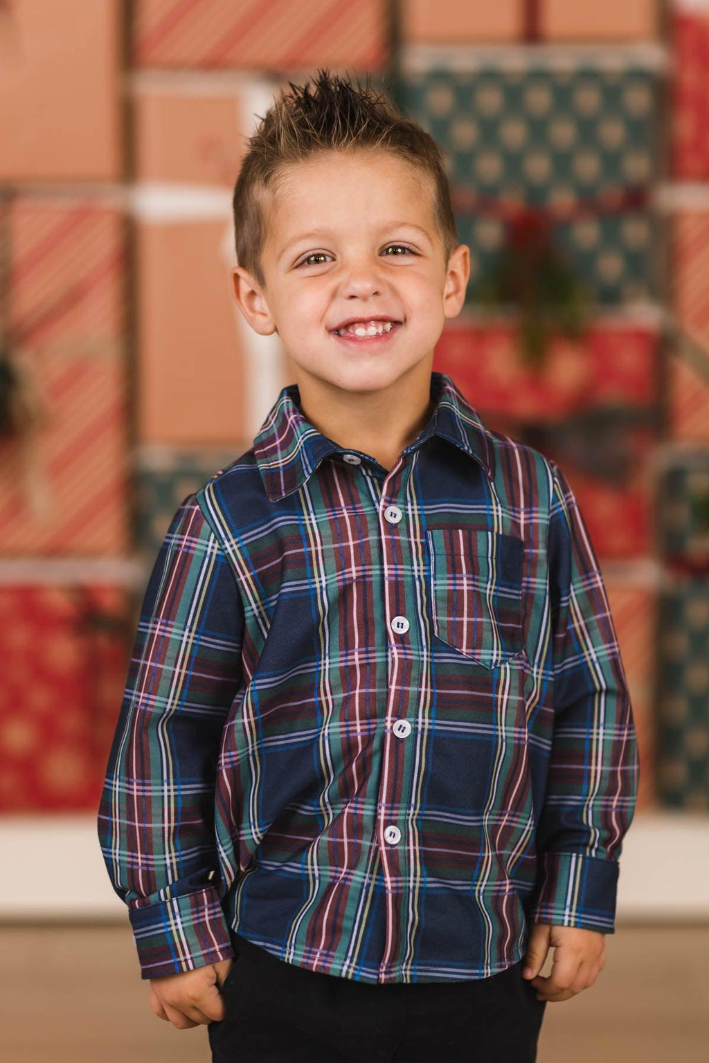 Family Green & Blue Plaid Dresses & Tops