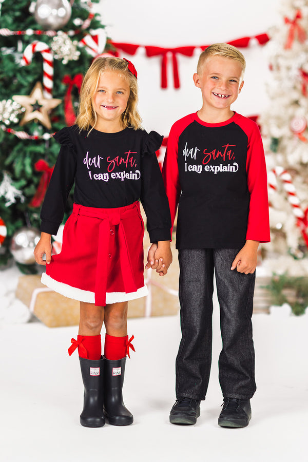"Dear Santa, I Can Explain" Matching Boy or Girl Set