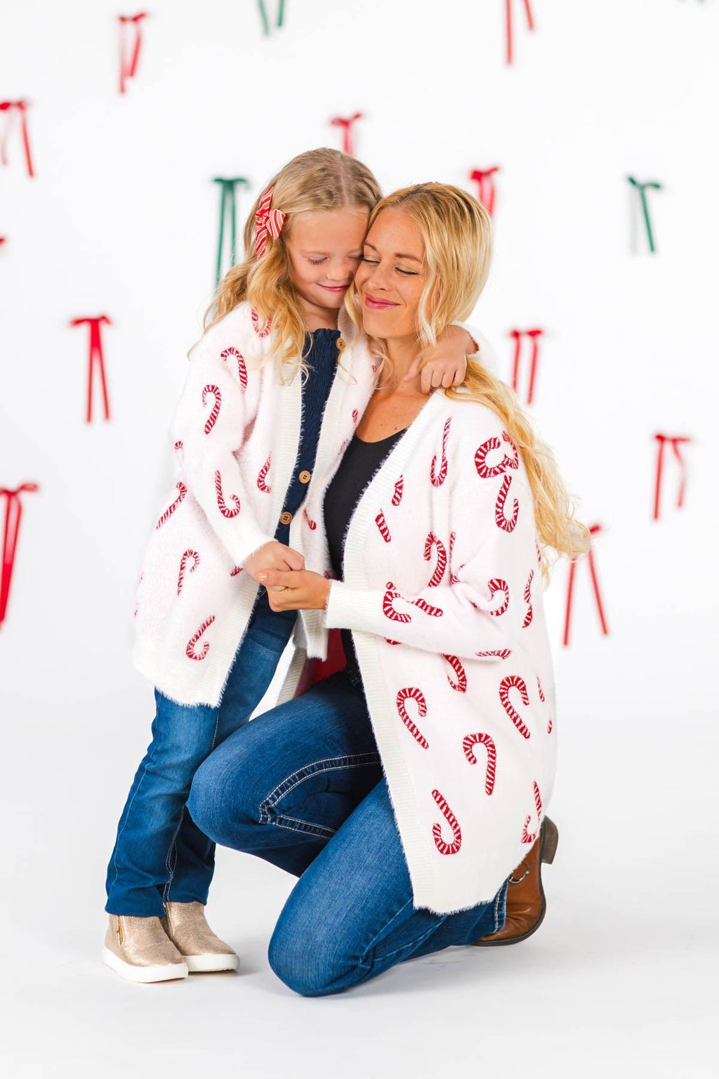 Mom & Me - Cozy Candy Cane Cardigan