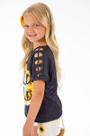 "Wild Child" Crochet Denim Short Set - Sparkle in Pink