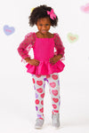 Hot Pink Candy Heart Legging Set