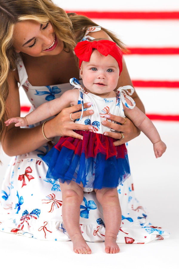 Mom & Me - Red White & Blue Bow Dress | Sparkle in Pink