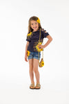 Sunflower Open Shoulder Denim Short Set - Sparkle in Pink