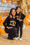 Mom & Me - "Hocus Pocus" Black Chenille Patch Top