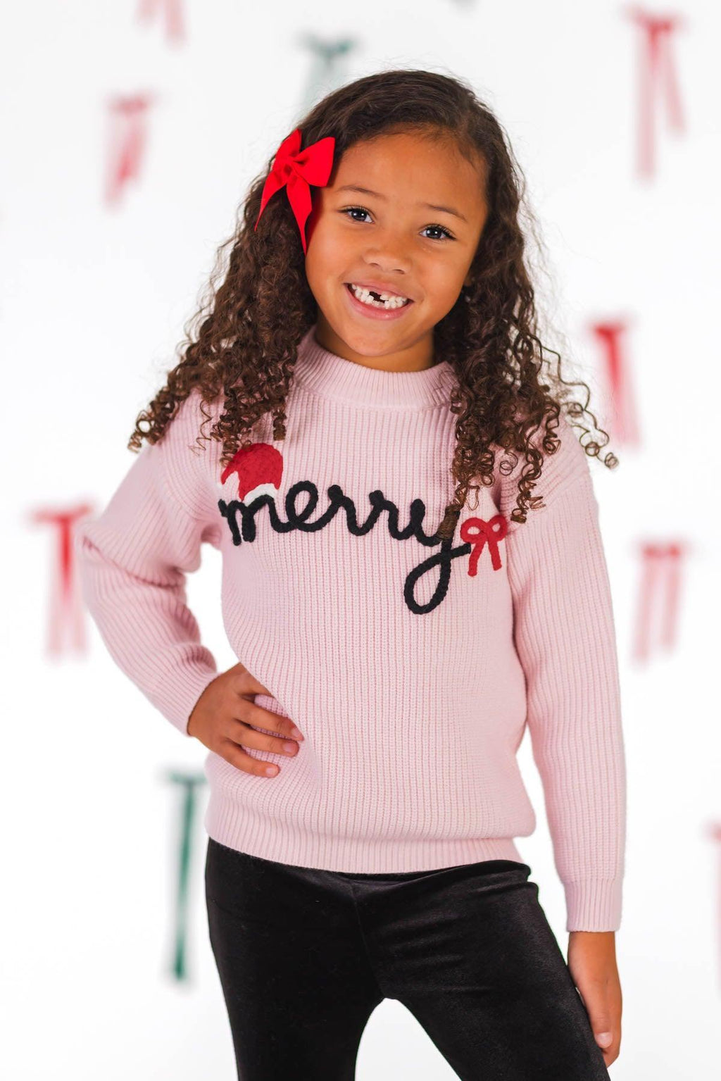 "Merry" Knit Sweater Velvet Flare Pant Set