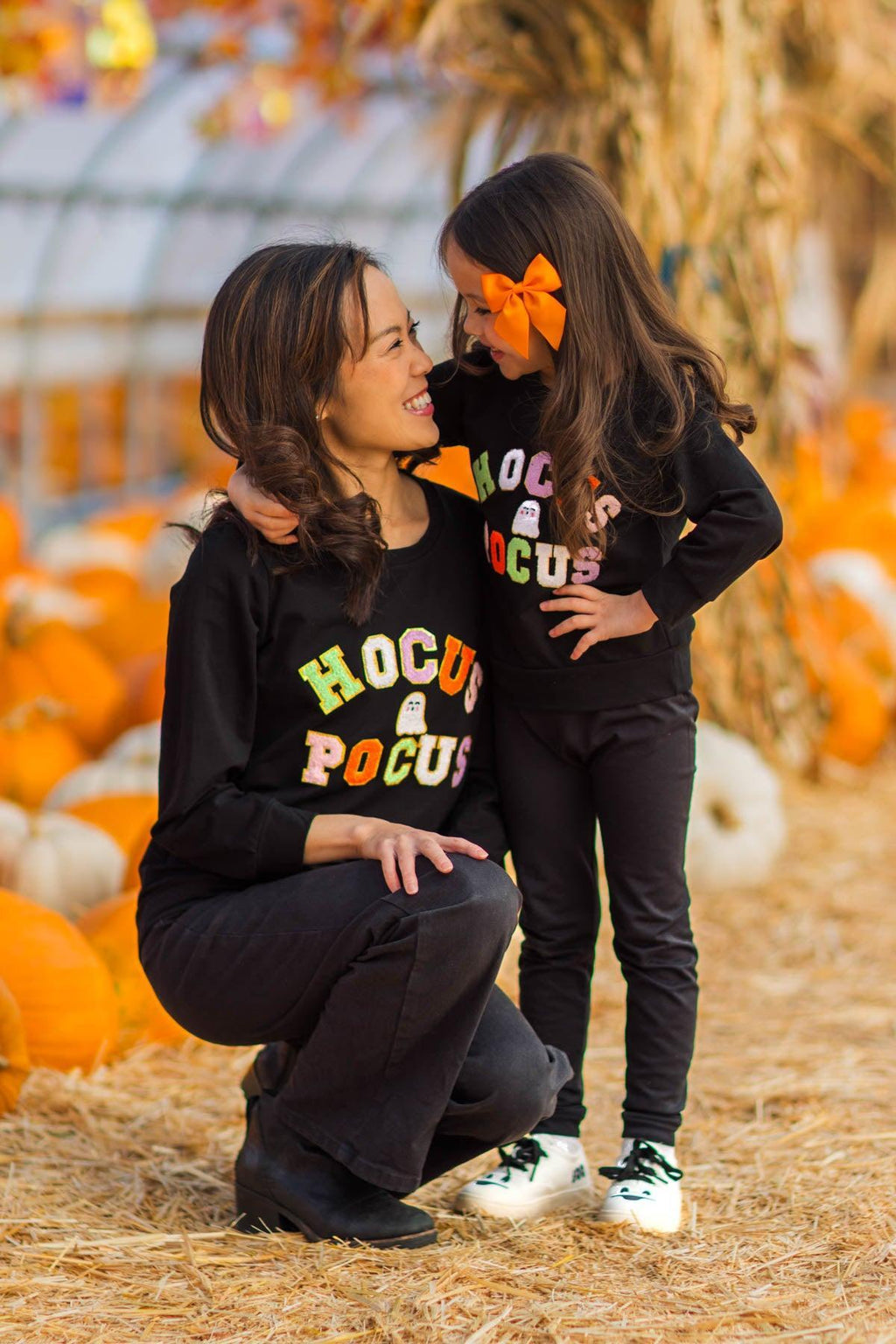 Mom & Me - "Hocus Pocus" Black Chenille Patch Top