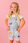 Summer Patches Denim Overalls | Sparkle in Pink