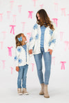 Mom & Me - Blue Flower Sweater Set
