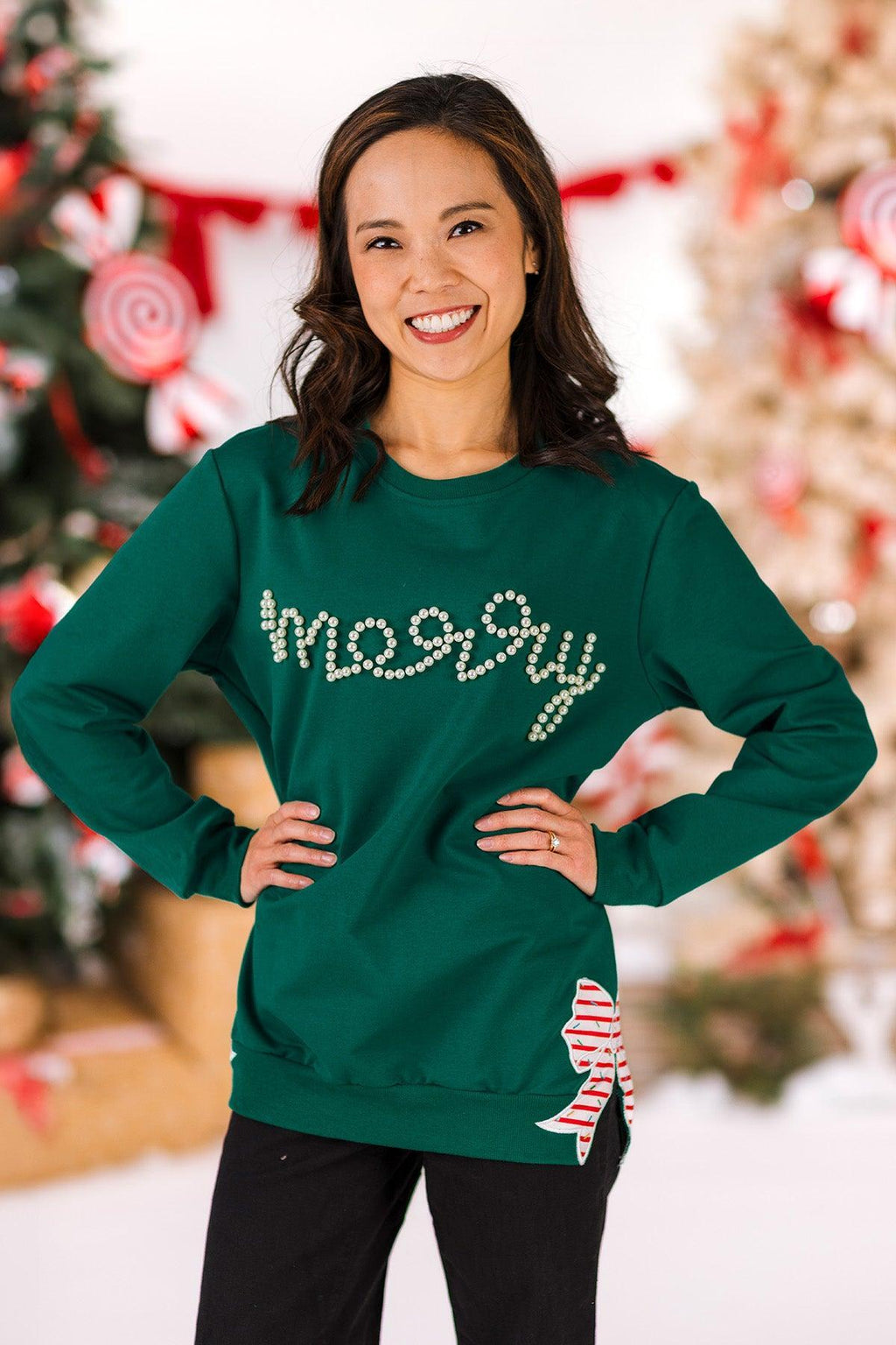 Mom & Me - "Merry" Green Pearl Top