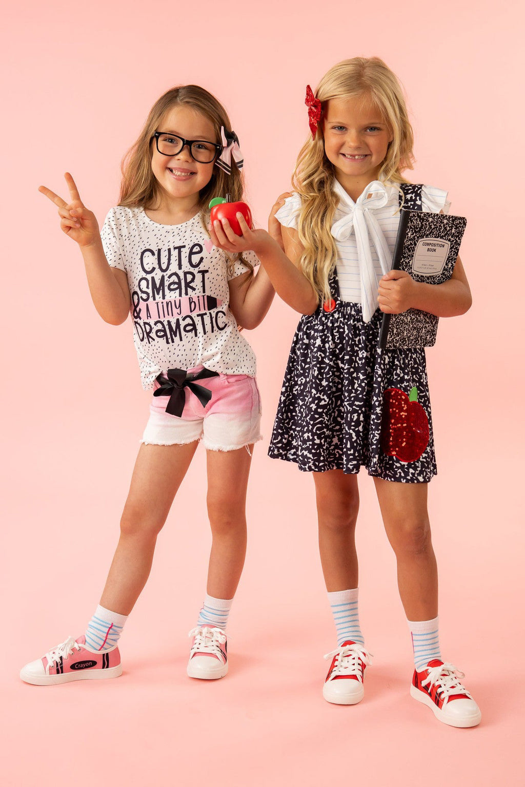 "Cute, Smart & A Tiny Bit Dramatic" Denim Short Set | Sparkle in Pink