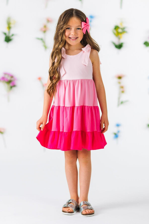 Mom & Me - Pink Tiered Tank Dress | Sparkle in Pink