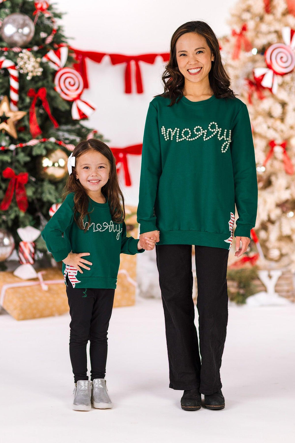 Mom & Me - "Merry" Green Pearl Top