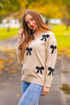 Mom & Me - Tan Bow Sweater & Pant Set