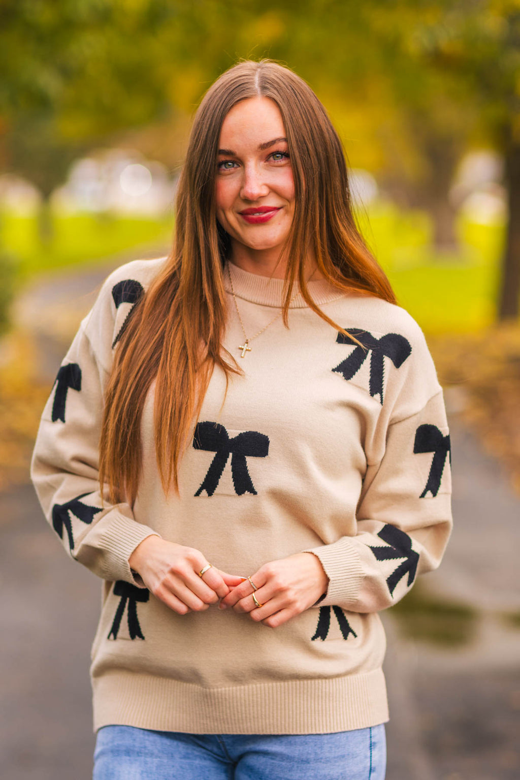 Mom & Me - Tan Bow Sweater & Pant Set