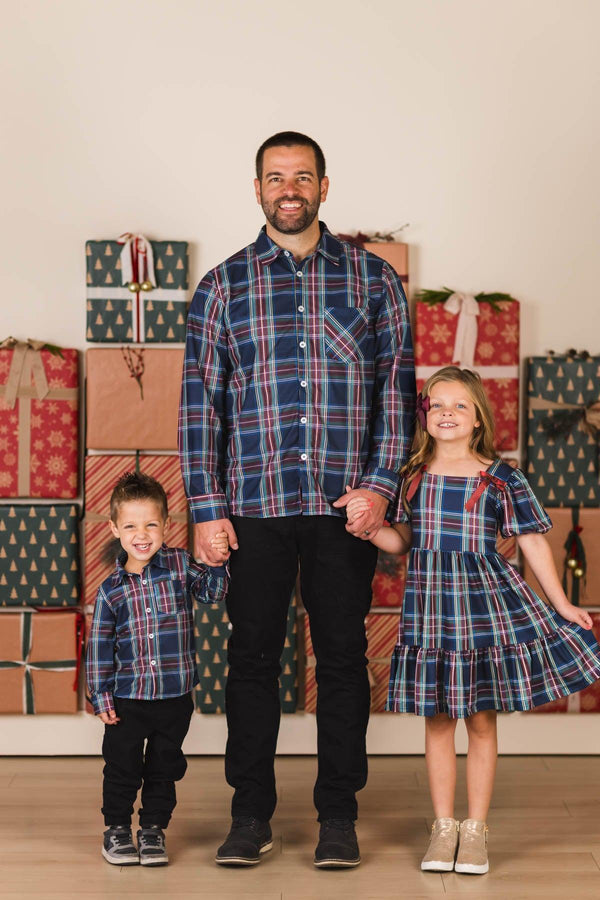 Family Green & Blue Plaid Dresses & Tops