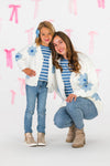 Mom & Me - Blue Flower Sweater Set